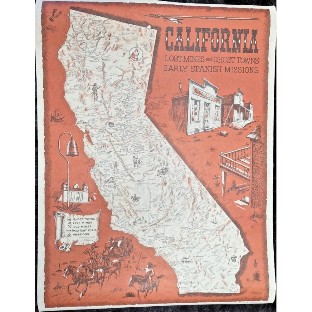 Vintage California Lost Mines and Ghost Town Early Spanish Missions
